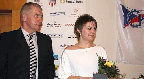 Starosta Kutné Hory Ivo Šanc a kuželkářka roku 2011 Kamila Barborová